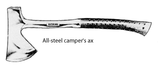 Image of an all-steel camper's ax.