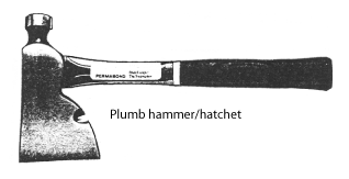 Image of a plumb hammer/hatchet.
