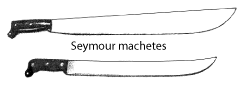 Image of two lengths of Seymour machetes.