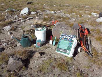 Photo of tools and supplies used for restoration work.