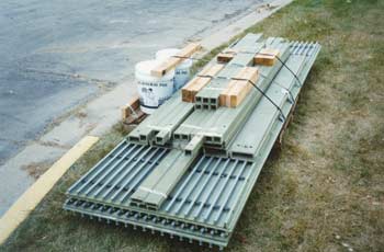Photo of a bundle of FRP bridge materials.