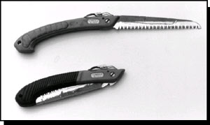 Photo of two pruning saws.  One is opened and the other is folded closed.