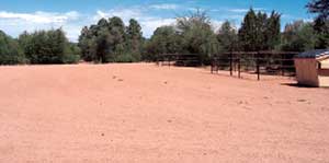 Photo of the camp parking area at Houston Mesa Horse Camp.