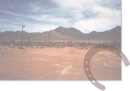 Photo of a parking area at an equestrian recreation center.