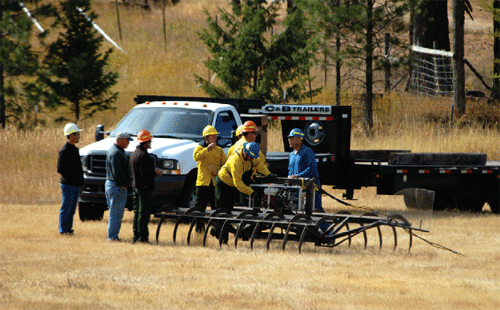 Photo of the heli-claw opened and on the ground.