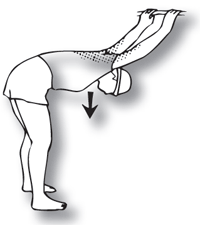 Drawing of a back stretch.