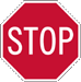 Red octagon-shaped stop sign.