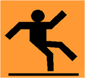 [image] Orange slippery sign.