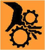 [image] Orange machinery sign.