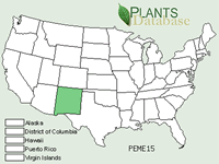 Penstemon metcalfei range map.