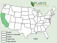 Poa atropurpurea, San Bernardino bluegrass range map.