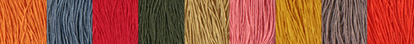 Samples of differently dyed yarns.