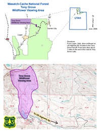 Thumnbail map and directions to the Viewing Area.