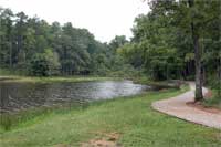 Lakeside Trail winding around Choctaw Lake.